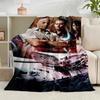 1PC Fast And car Family Flannel Blanket Gift, Suitable for Both Men And Women, Soft Ideal for Beds And Sofa, Birthday Or Christmas Gift