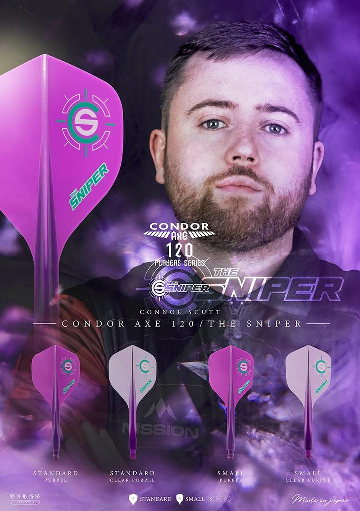 CONDOR Flight Axe 120 Connor Scott Model The Sniper Standard Short Clear Purple