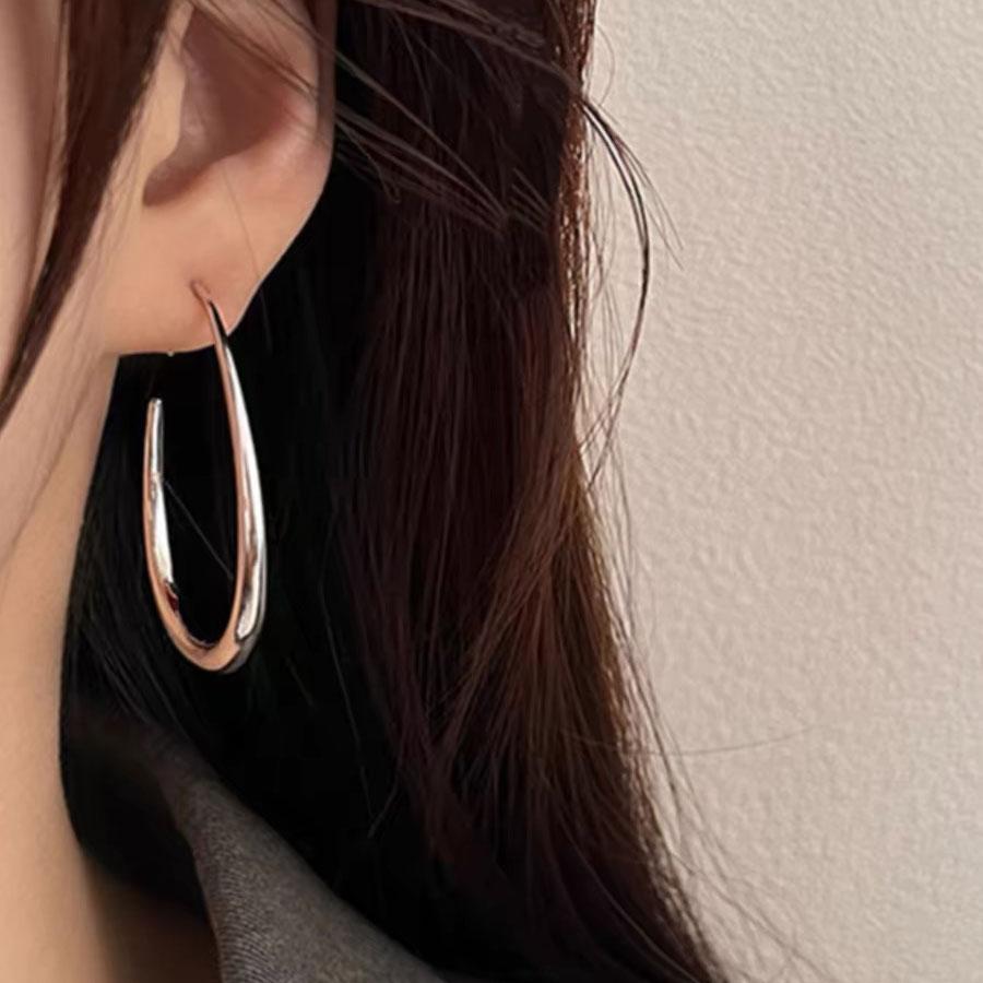 BF CLUB 925 Sterling Silver Vintage Earrings For Women Trendy Big Gold Earring Jewelry Prevent Allergy Party Accessories