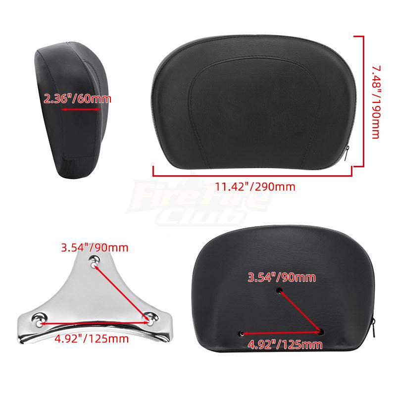 Motorcycle Rear Sissy Bar Cushion Pad Motocross Accessories For Harley Touring Street Glide Road King Road Glide 1996-later