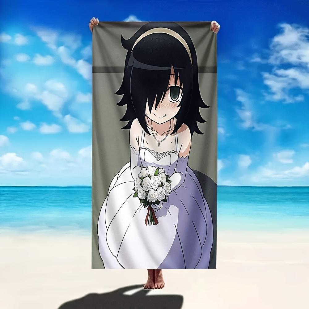 W-Watamote Томоко Куроки Микрофибра Пляжное полотенце Быстросохнущее Супервпитывающее Без песка Мягкое Большое Банное полотенце Полотенце для спортзала 40X60CM