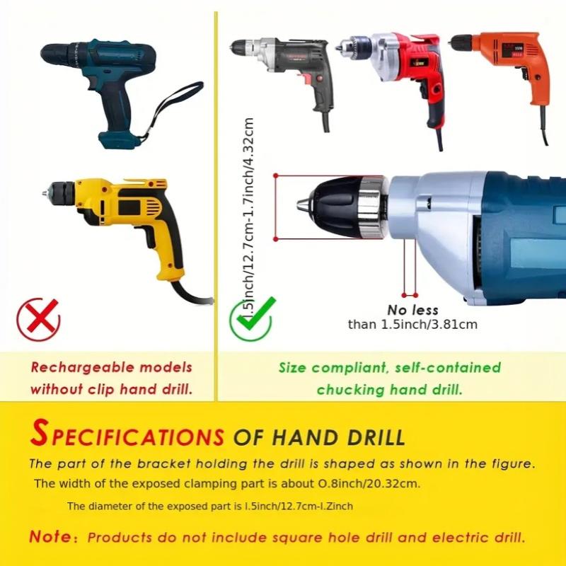 1Pcs Square Hole Drill Fixed Bracket Easy Installation And Disassembly For Woodworking Drill Bit Adapter