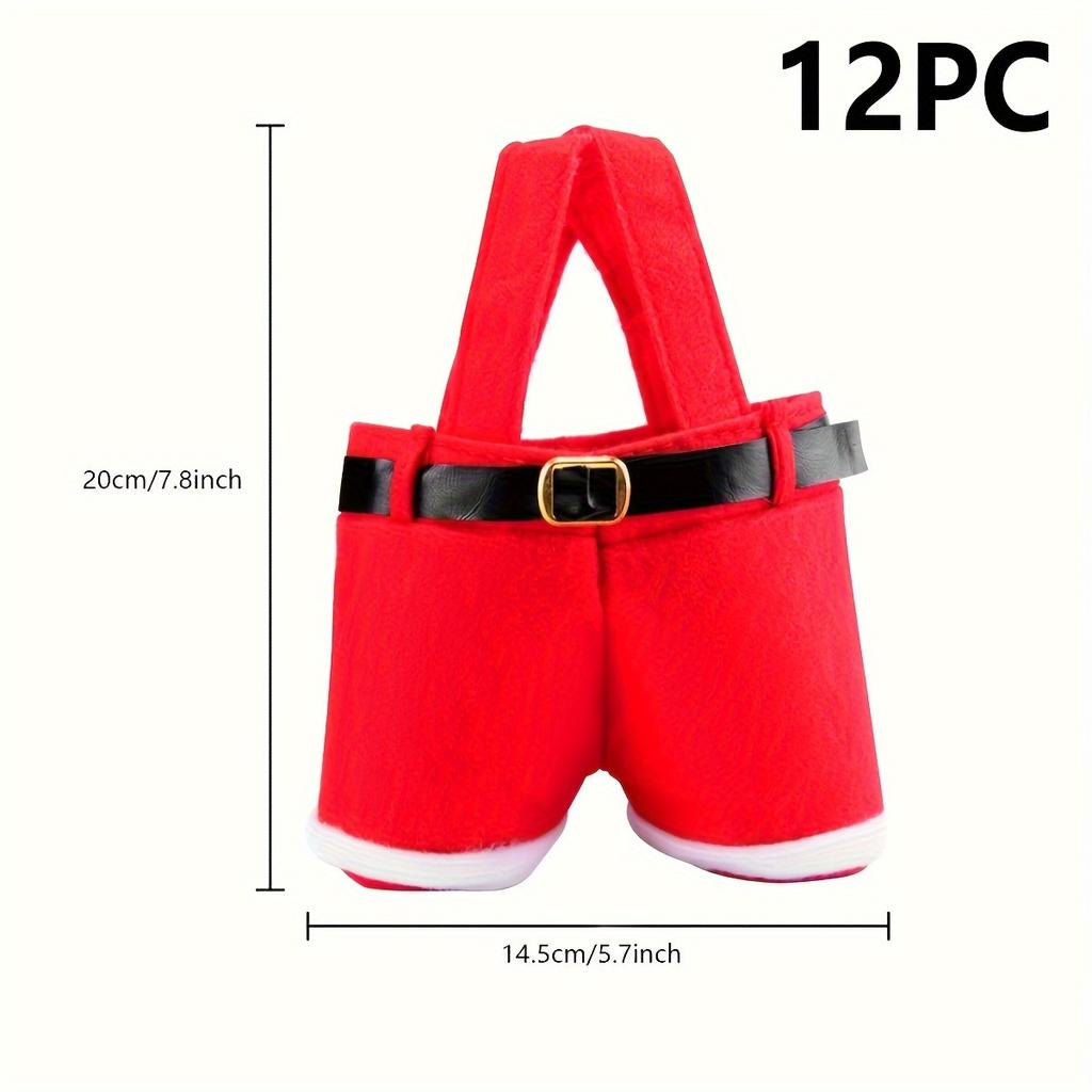 Santa Claus Shorts Gift Bag - Cute Christmas Gift Bags, Polyester Material, New Year & Christmas Gift Candy Bag Set