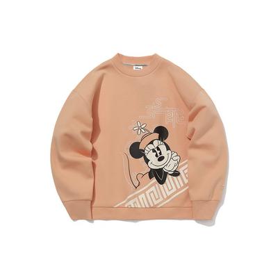Li Ning X Disney Sweatshirts Women's Pink Crew Neck Moderate Regular AWDQ584-2
