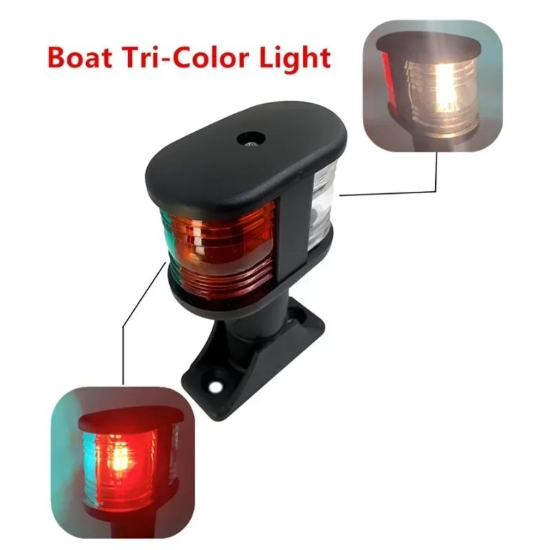 LED Navigation Light 12V, IP65 Tri-color All Round White, Stainless Steel and Plastic Fishing Boat Masthead Light for Yacht Boat 12V