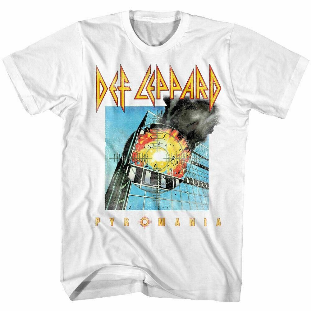 Def Leppardd Pyromania White Men Shirt All size Gift Funny A318 XXXL