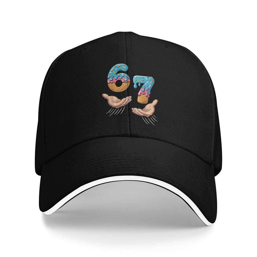 Six Seven 6 7 Ice Cream Hands Meme Baseball Cap Running Hippie High Quality Hip Hop Hats Male Fashion Design Baseball Caps