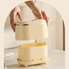 With Lid Small Wastebasket Oval Waste Garbage Bin Useful Desk Organizer  Countertop