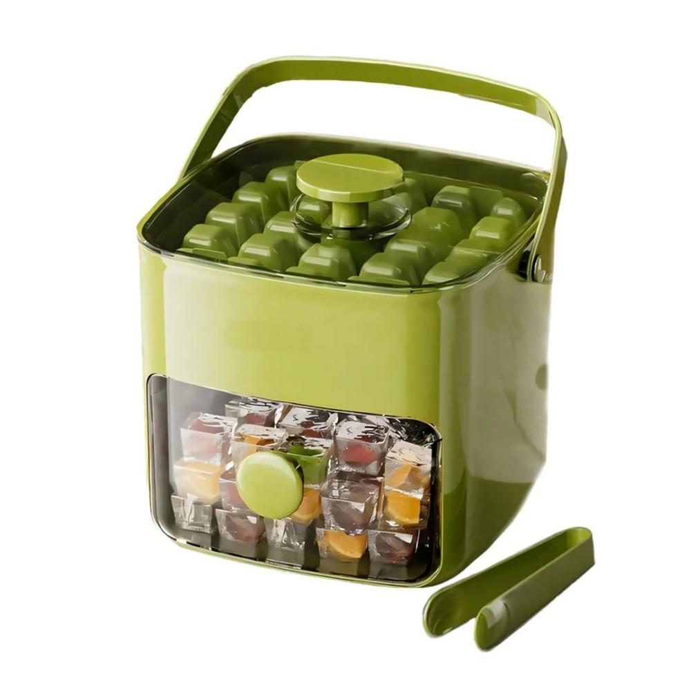 

48 ячеек Пресс для льда Коробка для кубиков льда Портативная коробка для хранения ледяных шариков Форма для кубиков льда пищевого класса Кухонные инструменты зелёный