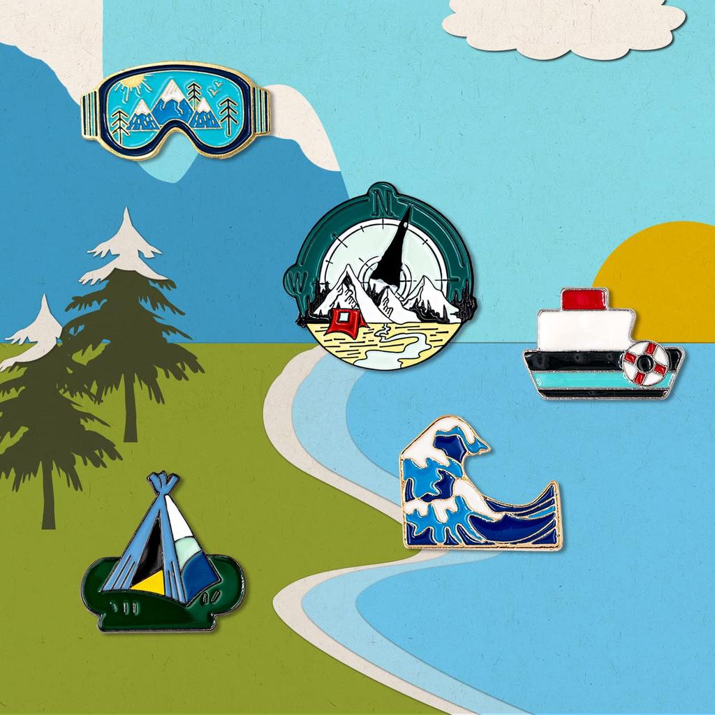 11 Enamel Pin Metal Badge Fashion Accessories for and Decorative for and Bags Badges, Pins, Women, Men, Youth, Clothes, Hats, Backpacks, (Go Wild)