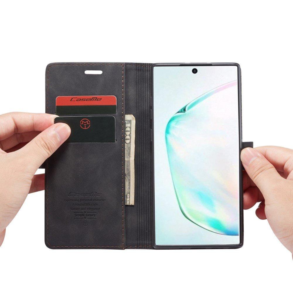 CASEME Case for Samsung Galaxy Note 10 Plus/5G, Leather Wallet Case, Black