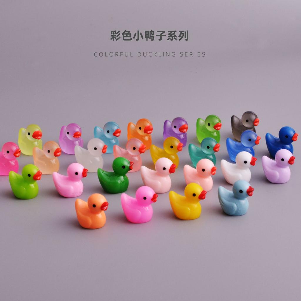 10pcs Luminous Mini Ducks Moss Microlandscape Miniature Duck Figurines Fairy Garden Accessories Home Decor Glow In The Dark