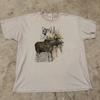 Vintage 90er Elch Wolf Natur T-Shirt Herren XL Beige