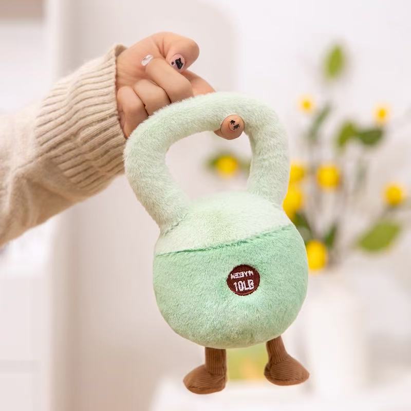 20cm Simulation Dumbbell Kettlebell Stuffed Plush Toy Figurine Cartoon Anime Cute Pillow Children's Birthday Gift Fun Doll
