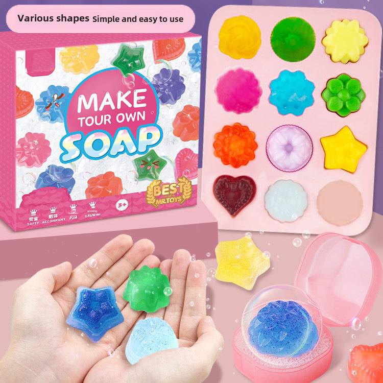Toddler DIY Soap Making Kit: Crystal & Plant-Based Soaps - Perfect Birthday Gift for Girls