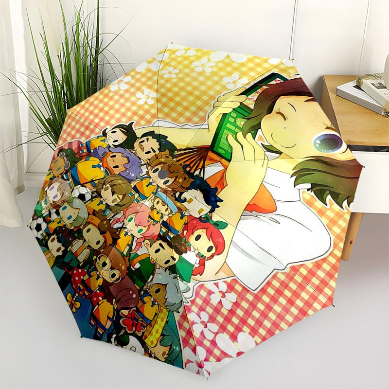 

1pc Kagome & Friends Outdoor Umbrella: Automatic Opening/Closing, Portable 3-Fold Design with 8-Bone Iron Frame - Perfect Gift for Fans, Travelers, Da