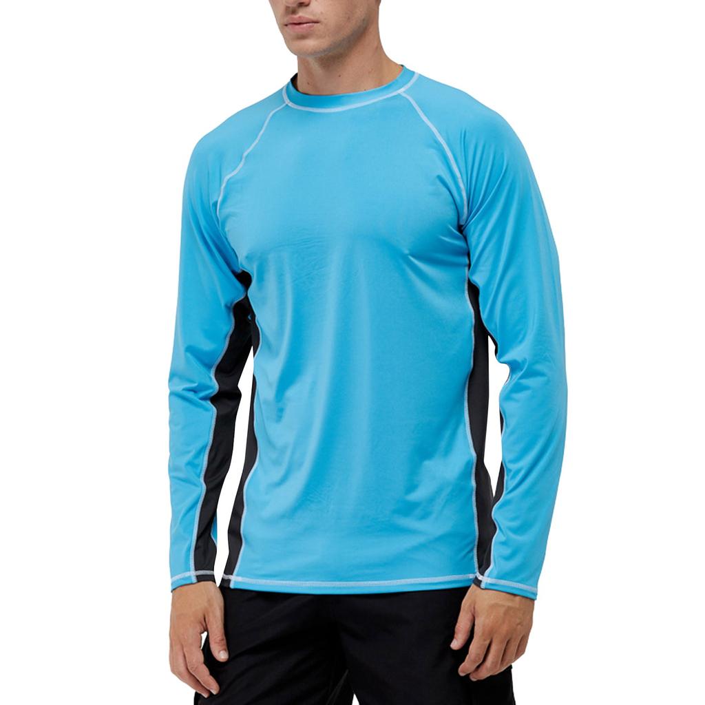 Men's Long-Sleeved Loose Sun  Clothing Upf 50+ Beach Sun  Quick-Drying Clothing Men's Surfing Clothing Men's Swimwear