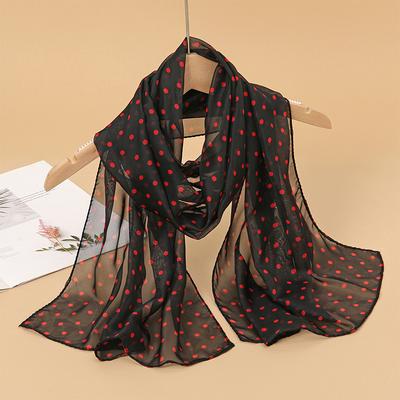 Fashion Chiffon Dot Print Design Women Silk Scarf Shawl Elegant Headscarf Bandage Hijabs Muslim Wrap Scarves