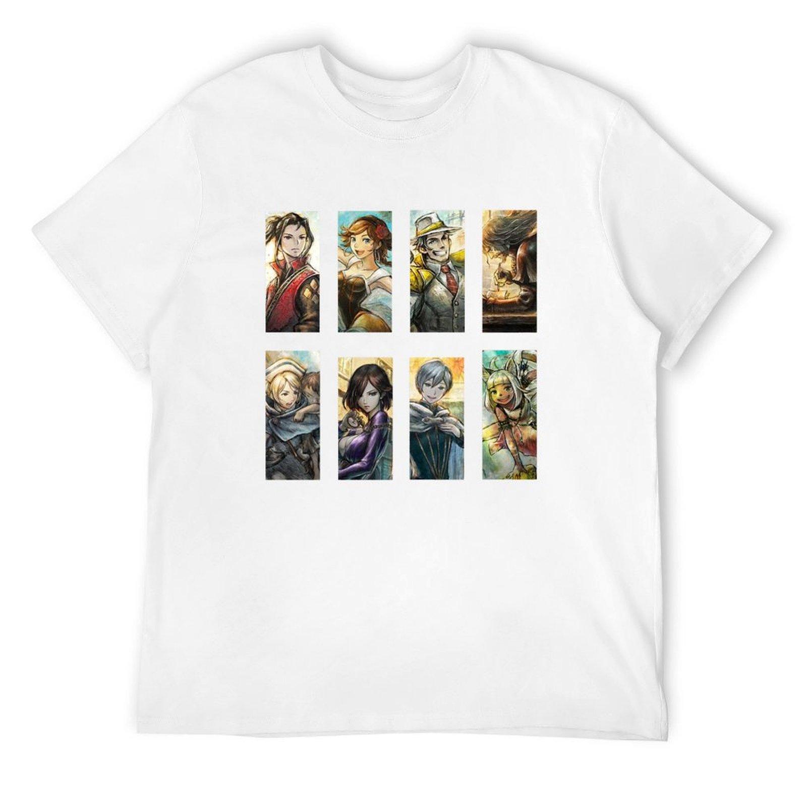 

Octopath traveler 2 all heroes T-Shirt custom shirt cute clothes boys whites mens plain t shirts S