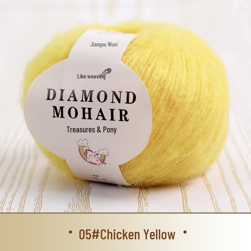 Young Mohair Sweater & Baby Scarf Shawl with Matching Fine Wool Hand-Woven Crochet Bag DIY Kit