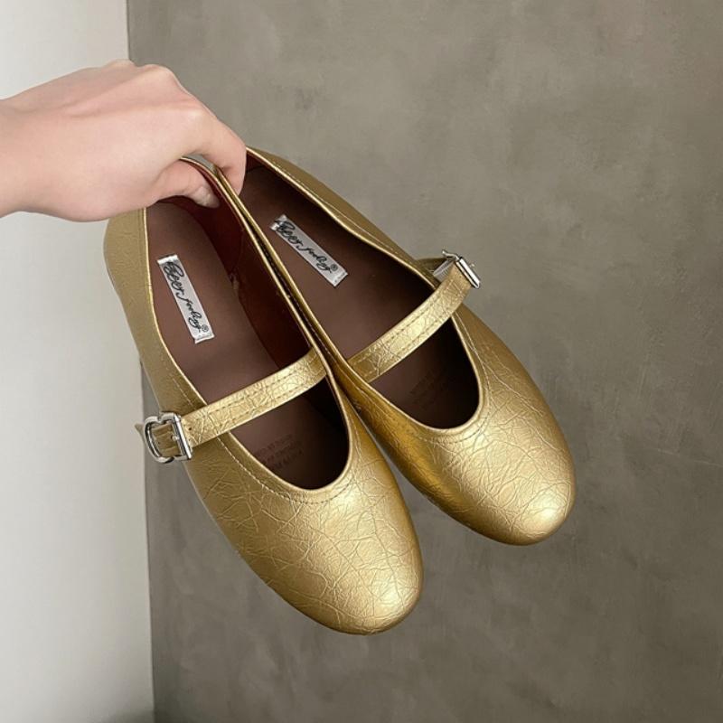 

Bailamos 2025 Spring Brand Women Flats Soft Leather Eelgant Dress Shoes Round Toe Shallow Slip On Ladies Casual Ballet Shoes 35