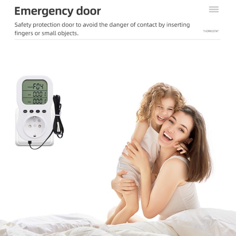 LCD Screen Socket Thermostat Digital Temperature Controller Socket Outlet Timer Switches Heating Cooling Thermostat Socket