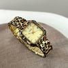 Leopard Print Steel Belt Small Sugar Cube Watch Women'S Large Dial Light Luxury Niche Trendy Brand Fashion Watch