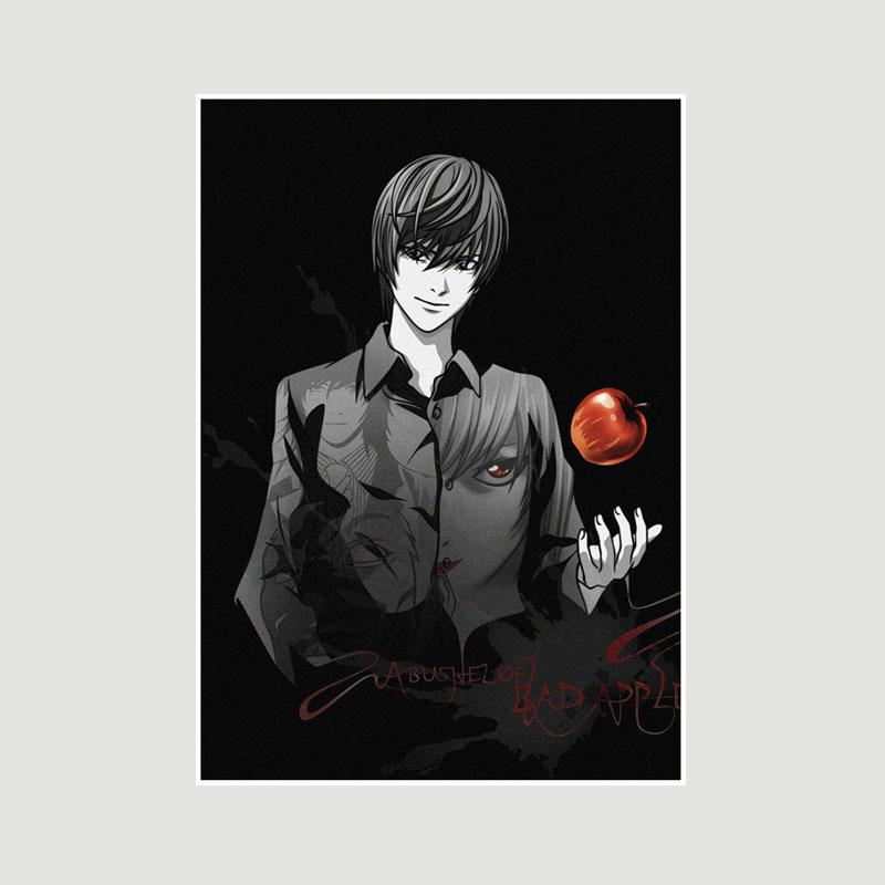 

Класичний японський плакат Death Note Мультяшна фігурка L Ретро білі паперові плакати та принти Живопис Домашній декор Бар Вітальня Фреска 42x30cm