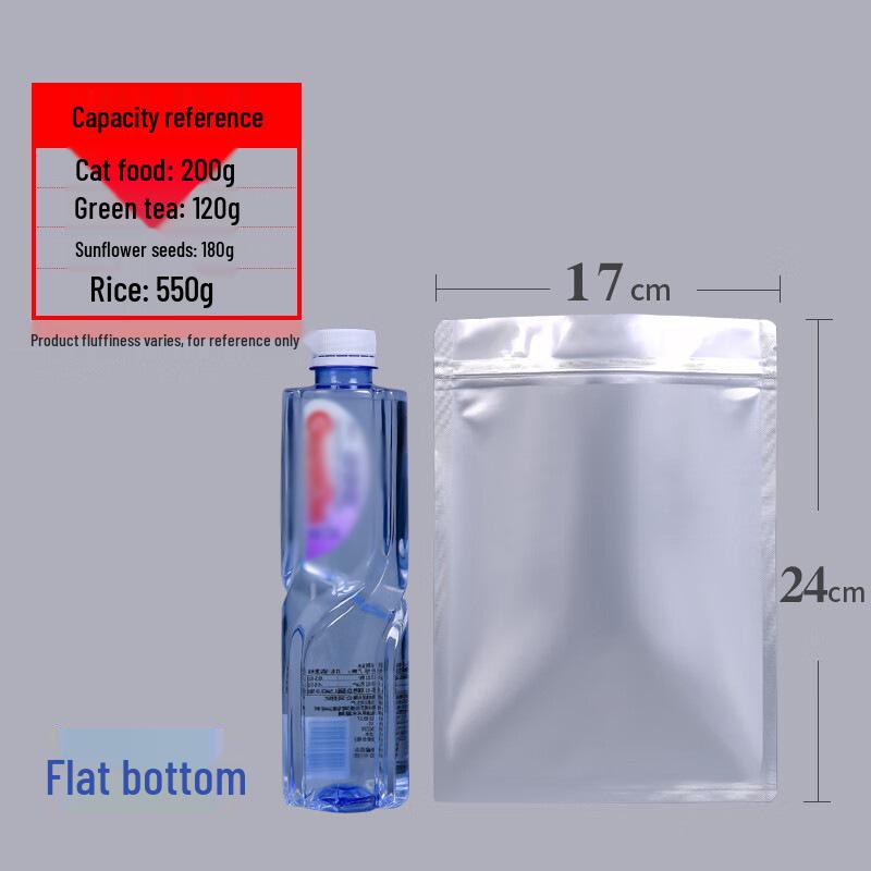Thickened Aluminum Foil Zipper Bag: Flat Bottom, Moisture & Light-Proof, Self-Sealing for Tea & Food Storage