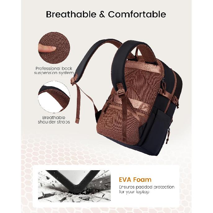 LOVEVOOK Laptop Backpack with Cute Pendant,17.3 Inch Travel Work Backpack Computer Laptop Bag with Large Cup Holder,Waterproof Nurse Teacher College