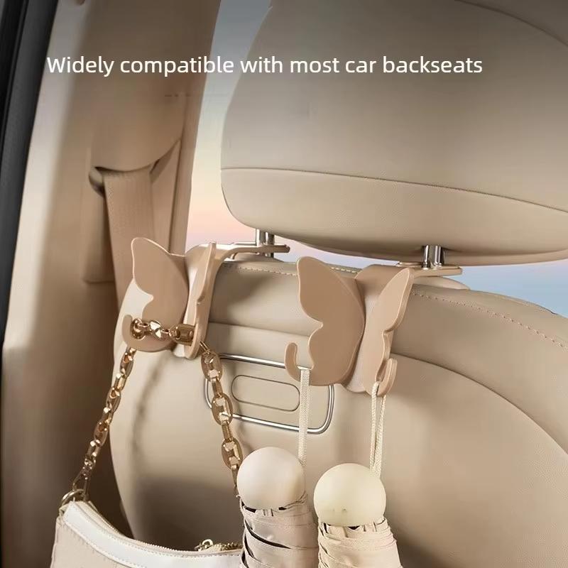 Butterfly Shaped Car Headrest Hooks Sturdy Build Easy Install For Hanging Bags Groceries Daily Trips
