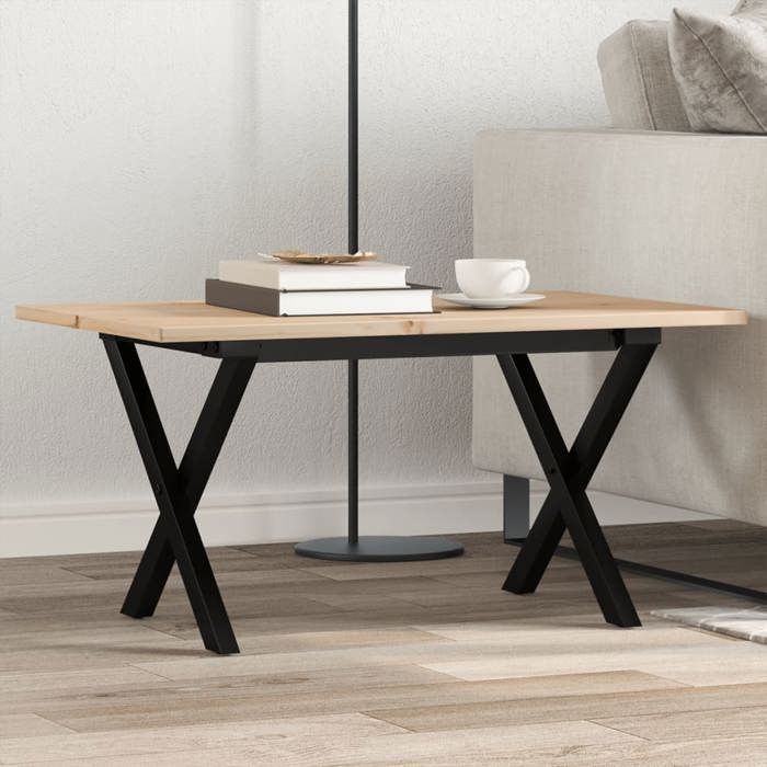 VidaXL Coffee Table X-Frame, Side Table, End Table, Living Room Furniture, 80x50x40 Cm Pine Wood 3282684