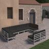 Day and Night - Day and Night 9-piece Garden Furniture Set with Gray Pine Wood Cushions