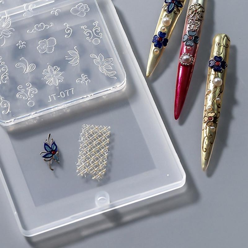 Silicone Nail Art Mold Accessory Mold Nail Decorative Mold Butterfly Shape Silicone Texture for Various Nail Types