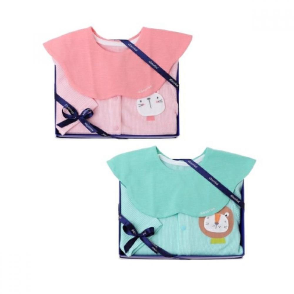 Absorba 7 Piece Romper+bib Set Pink+mint A11106d1 pink+mint/75(3-6M)