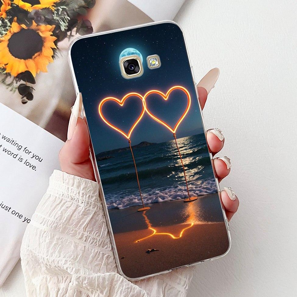 Clear For Samsung A5 2017 Case A520F Cute Cat Fashion Flower Funny Cool Painted Back Cover For Samsung Galaxy A5 2017 Phone Case