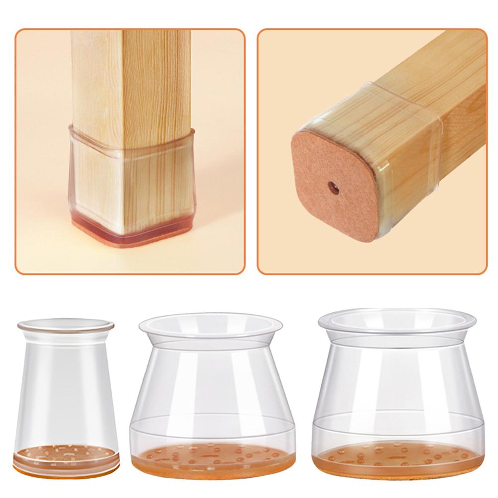 8 szt./zestaw Okrągłe Pokrowce na Nogi Krzesła Ciche Silikonowe Ochraniacze na Podłogę pod Nogi Krzesła Pogrubione Odporne na Zużycie Ochraniacze na Nogi Stołka