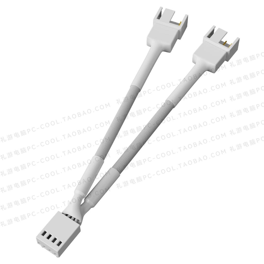 Desktop PC PWM Fan Adapter: 4-Pin To Dual Fan Extension Cable with Temperature Control