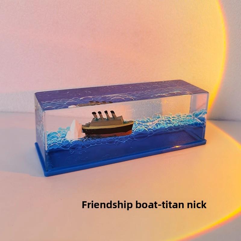 Cruise Ship Floating Bottle Desktop Ornament