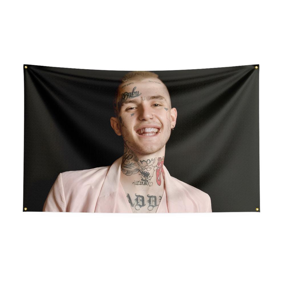 L-lil peeps Flag Rock Music Band Banner HD Printing Tapestry Exhibition, Music Band Fans, Garage Decor