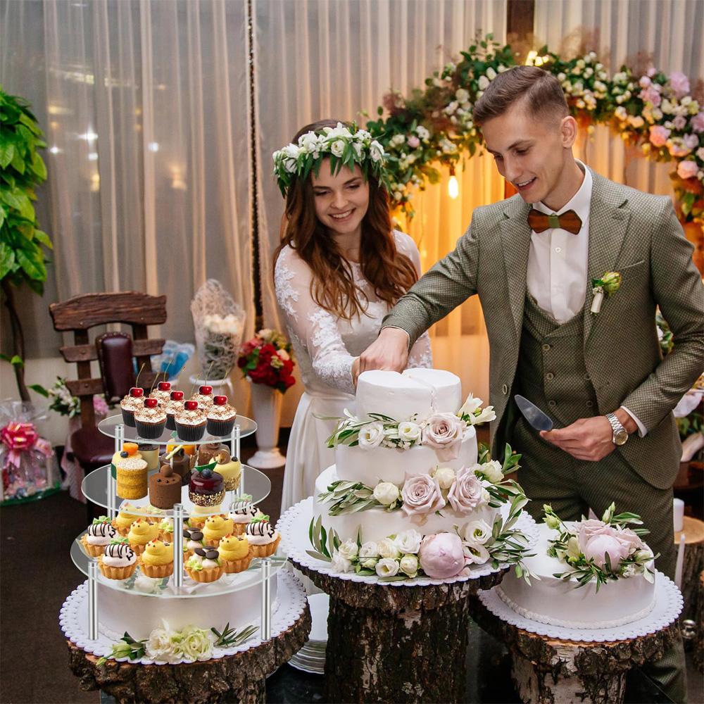 Acrylic Cake Stand Round Food Display Stand Cake Transparent Macaron Rack DIY Dessert Table Cake Pastry Party Display Tools