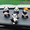 4Pcs/Set Panda Design Car Ornaments Car Center Console Ornaments Office Desk Ornaments Small Car Interior Decoration