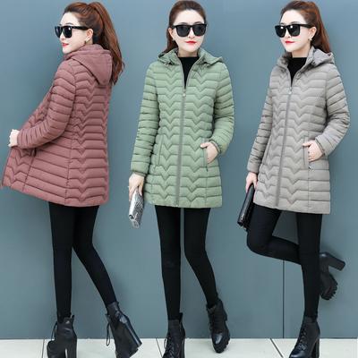 Winter Coat Women  Fashion Middle Age Mother Slim Down Cotton Hooded Jacket Plus Size Casual Solid Warm Thick Outwear Parka