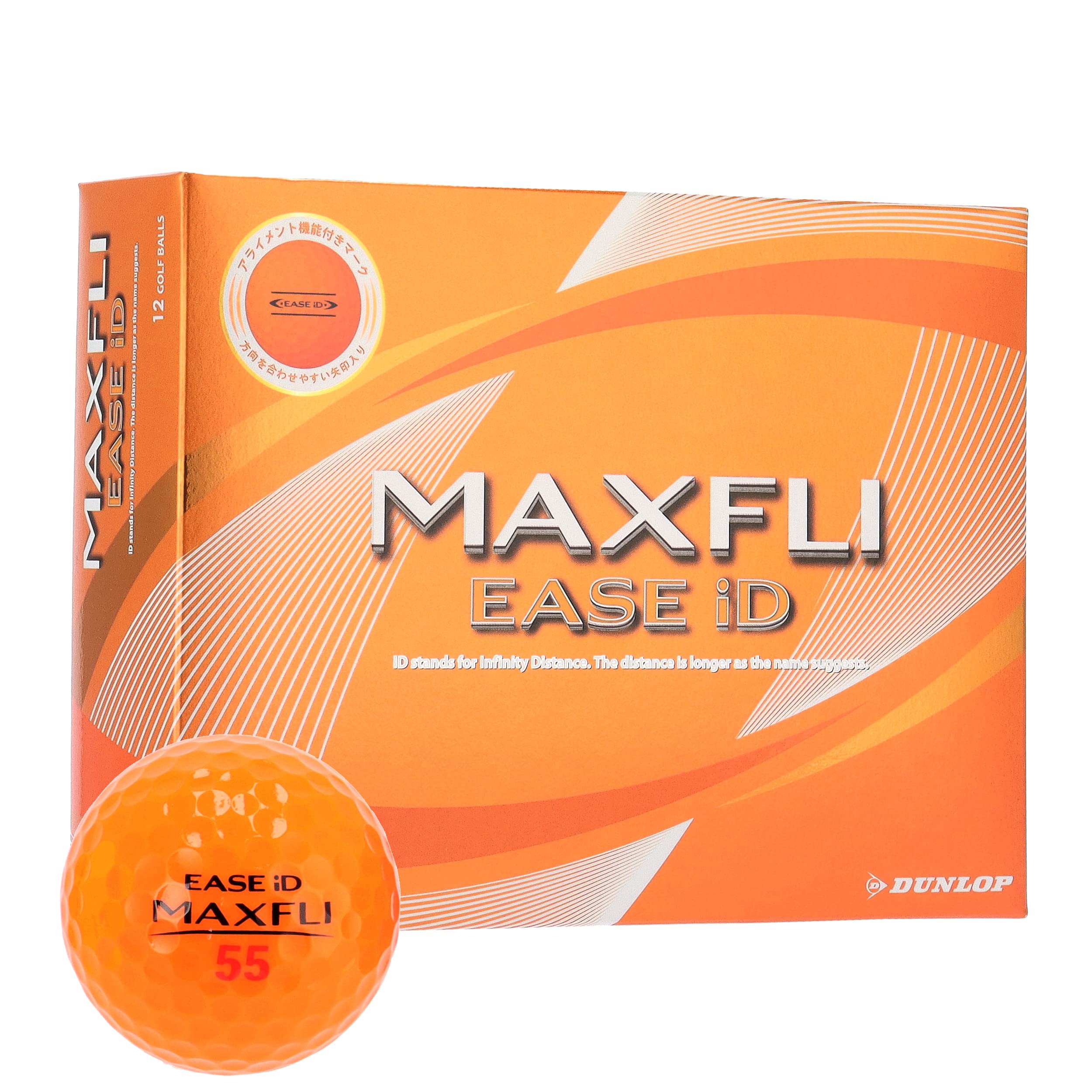 

DUNLOP MAXFLI EASE ID2 1DZ (12 мячей) [Оранжевый] Мячи для гольфа Супермягкие Дальнобойные мячи Ориентированные на дальность Сделано в Японии