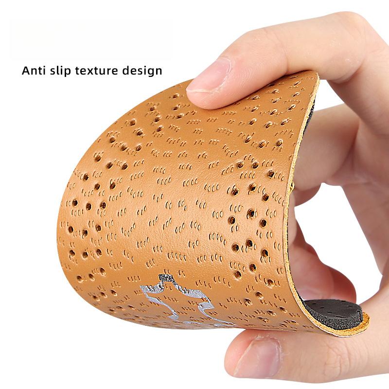 Leather Half-size Pad High-heeled Insole Thickened Cowhide Breathable Sweat-absorbing Forefoot Pad for Comfort