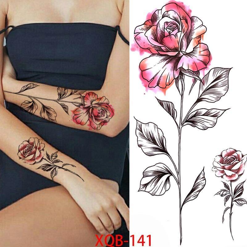 1 PC 210*114MM Waterproof Temporary Tattoo Sticker Spider Flash Tattoos Sanskrit Tiger Flower Body Art Arm Fake Tatoo For Women Men