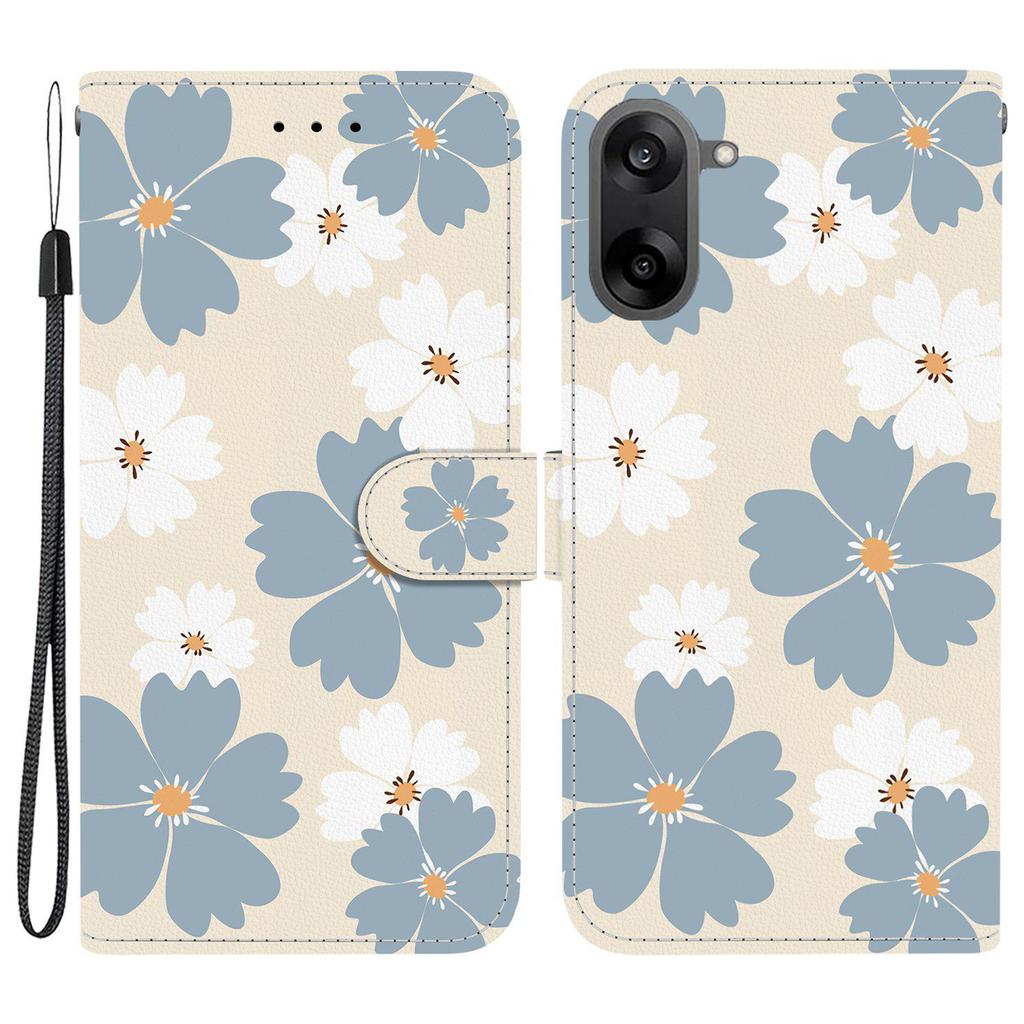 Für OnePlus Nord CE5 5G/Ace 5 Racing 5G Brieftasche Hülle Musterdruck Leder Ständer Handyhülle mit Riemen