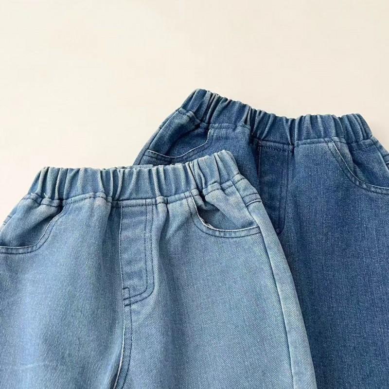 Baby-Denim-Set Jungen Mädchen Vintage Langarm-Oberteil Hose 2-teiliges Kleinkind Lässiges Outfit