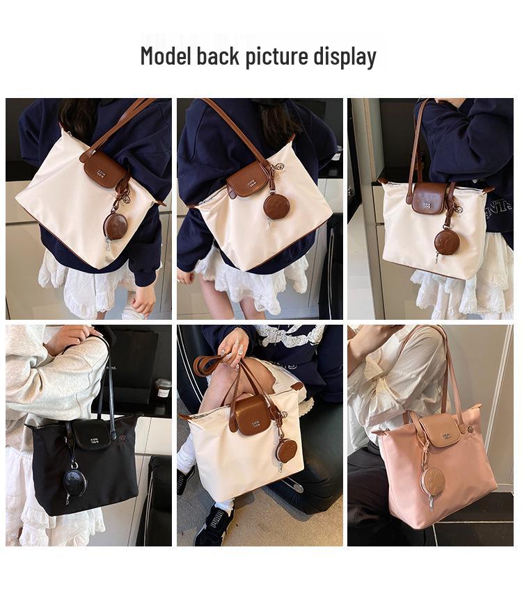 70th Anniversary Women's Large Capacity Nylon Tote Bag - Casual Dragon Design, Simple Shoulder Handbag
