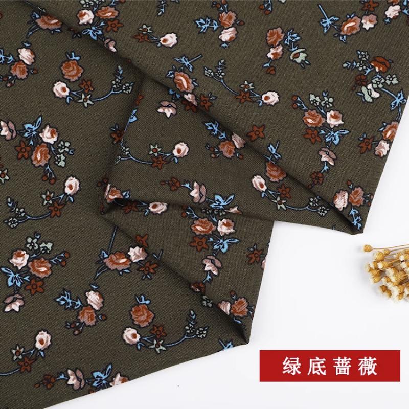 145x50cm Baumwolle Leinen Bedruckter Stoff Kleiner Blumenstoff für Kleider Bekleidungsstoffe Handgefertigt DIY Nähzubehör TJ9778